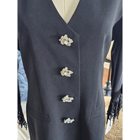 Lulu Bravo Vintage Blazer Faux Diamonds Saks 5th Avenue Women's Size 8 NWT - Picture 3 of 11